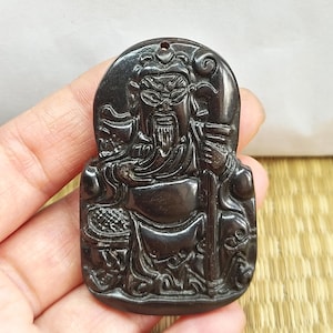 Special offer Carved Chinese Guan Yu, God of War Jade stone Pendant,Amulet Mythical Necklace Pendant