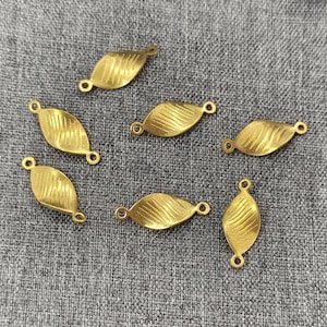 Raw Brass Wavy Connector with 2 Hole - Raw Brass Connector Charms - Earring Charms Connector,earrings dangle findings
