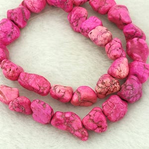 Pink Howlite Nugget freeform Gemstone pendant,Free Nugget Turquoise Gemstone Beads,Howlite Beads Loose Strand