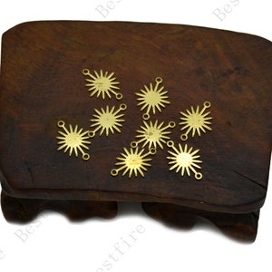 13x18mm Raw Brass Connector - Sun Shaped Brass Charms - Jewelry Supplies,Earring Charms Connector,earrings dangle drop findings