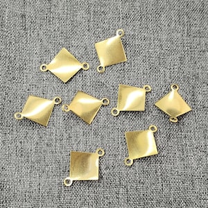 Raw Brass Wavy diamond Raw Brass Connector with 2 Hole - Raw Brass Connector Charms - Earring Charms Connector,earrings dangle findings
