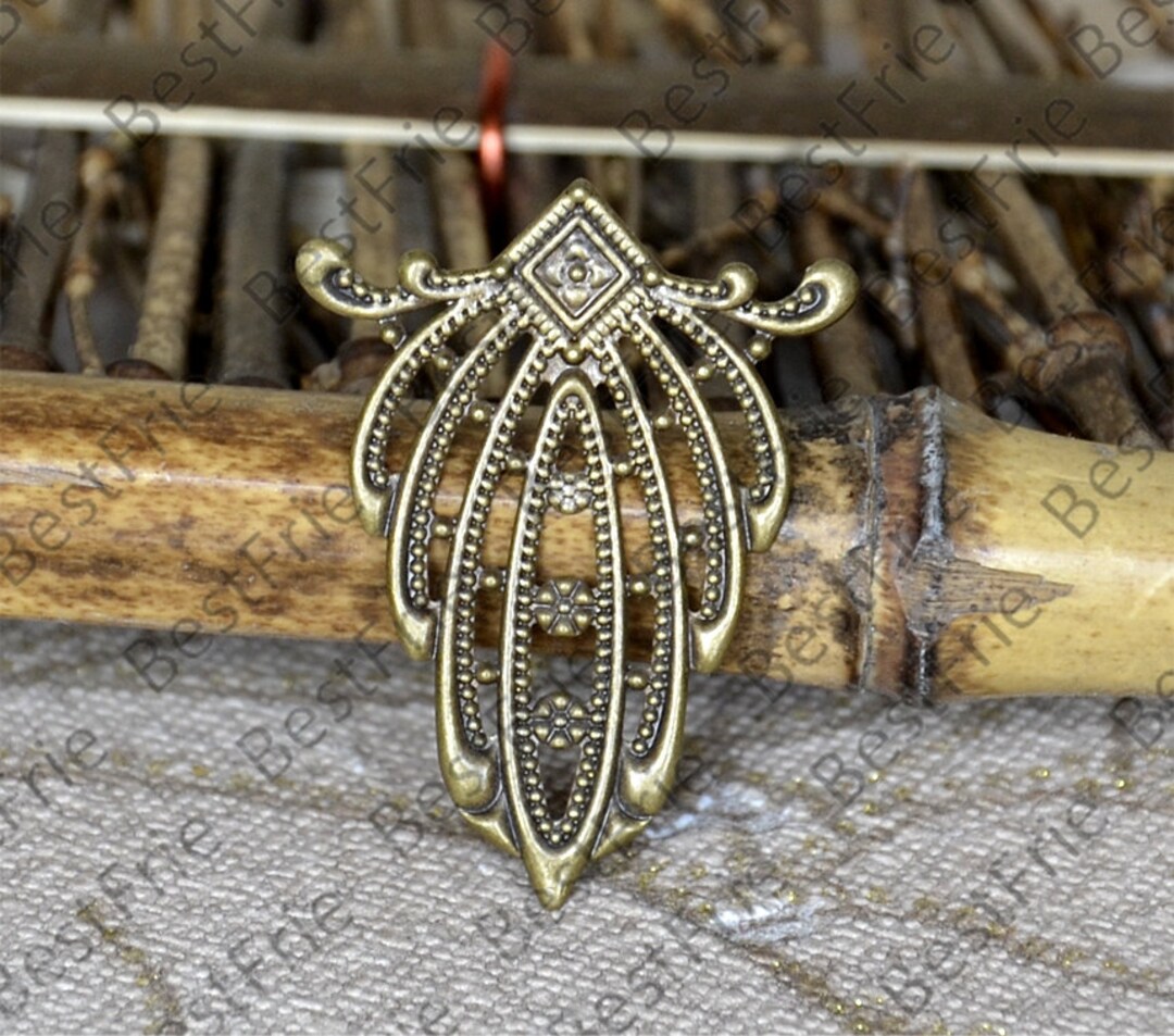 Bronze Tone Filigree Jewelry Connectors Settingconnector Etsy
