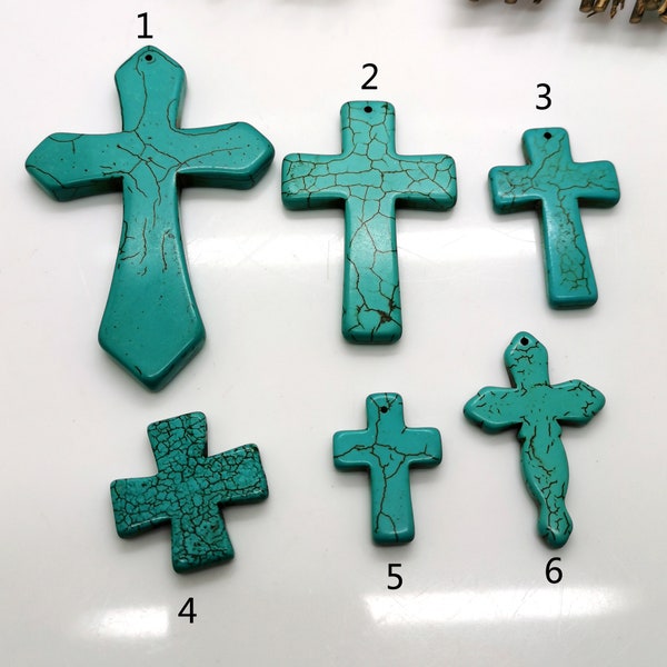Howlite Turquoise Cross Pendant - Howlite Turquoise CROSS Pendant ,turquoise stone beads