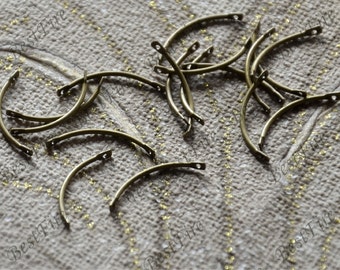 Bronze Tone Brass Earring Connectors, Jewelry Findings (20 mm)