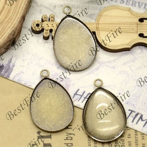 Bronze Tone Teardrop Cabochon Pendant Base Fit 13x18mm,18x25mm Cabochon,Pendant findings,jewelry findings, pendant base,Cabochon Base