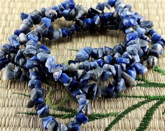 Blue Vein Stone Nugget Beads, 33 Inch Strand