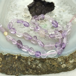 6-8 mm natürliche hell lila Amethyst Kiesel Nugget Perlen, hell lila Amethyst Nugget lose Perlen voller Strang