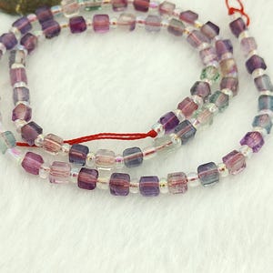 AAA  Multi Fluorite Faceted Tumble Gemstone Beads - Natural Rainbow Fluorite Cube Nuggets Shape Beads -Jewelry Making Wholesale Beads