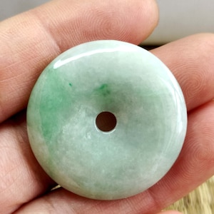 Authentic Donut Jadeite Jade Pendant ,Donut A Natural jadeite Pendant ,A Natural Jadeite pendant,Gemstone bead stone pendant