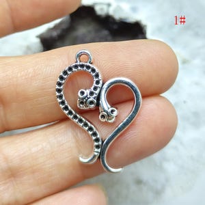 Snake pendant charm, Snake silver tone Pendant Charms Findings,Silver Snake Charm pendant jewelry pendant finding