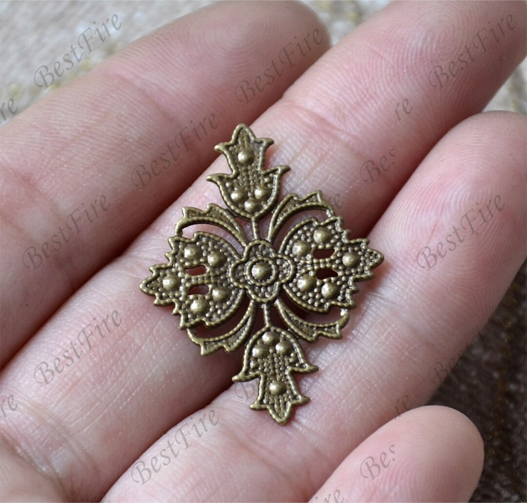 Bronze Tone Filigree Jewelry Connectors Setting,connector Findings,filigree Findings,flower