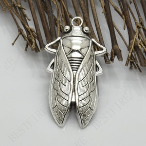 32 * 62 MM Ciondolo Cicada tono argento, reperti di gioielli, ciondolo Cicada, ciondolo ciondolo gioiello