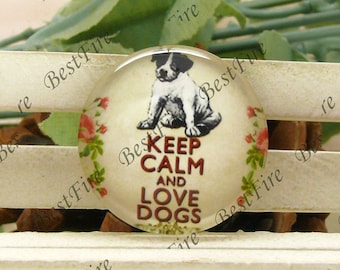 10mm,12mm,14mm,16mm,18mm,20mm,25mm,30mm Round Glass Cabochons,jewelry Cabochons finding beads,Glass Cabochons,keep calm and love dogs