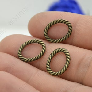 50 pcs of 12x16mm Bronze Tone Zn Alloy Oval circle shaped connector links,fancy jumpring,metal bead,findings, circle connector links