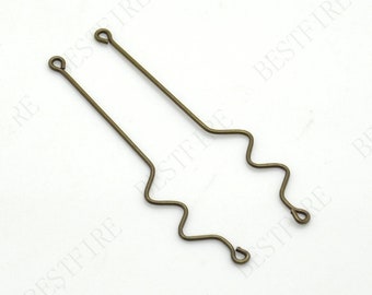 Bronze Tone Brass Earring Connectors, 50mm Jewelry Findings