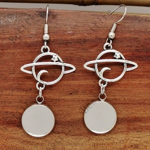 New style Platinum tone Earwires Hook With 12mm,14mm,16mm,18mm,20mm Round Cabochon Pad, earring bezel,Earrings hook,Bezel earring Settings