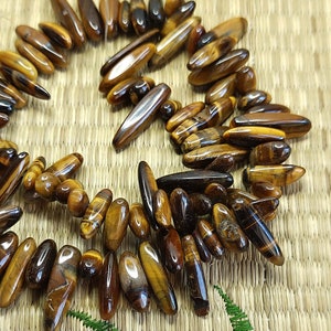 Yellow Tiger Eye tooth stone beads strand,natural yellow tiger eye stone strand, gemstone bead, Full One strand