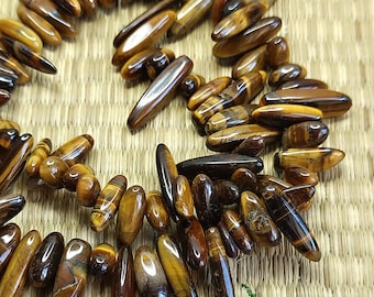 Tiger Eye Tooth Stone Beads, 15 inch Gemstone Strand