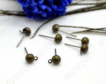 50 pcs Bronze ton laiton Oreilles Studs, Blank Earwires Findings,Earings Findings,Earring Base Findings