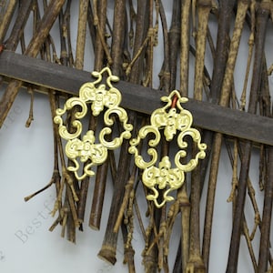 Raw Brass flower Filigree Jewelry Connectors Setting,Connector Findings,Filigree Findings,Flower Filigree,filigree stamping