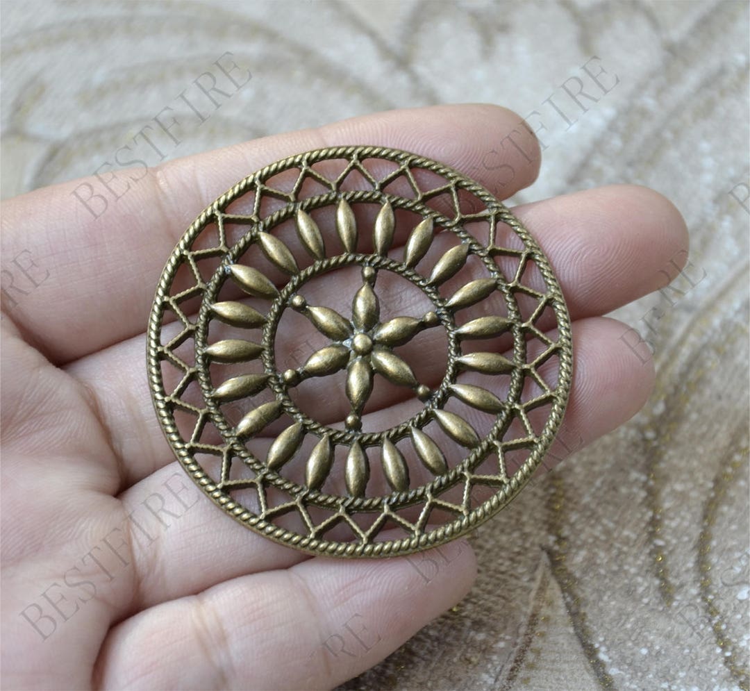 Bronze Tone Filigree Jewelry Connectors Settingconnector Etsy