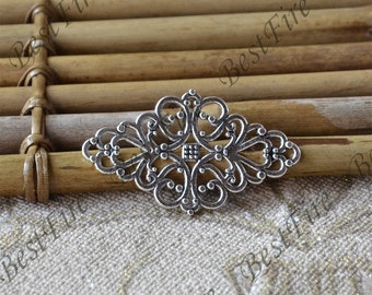 20pcs Silver Tone Filigree Jewelry Connectors Setting,Connector Finding,Filigree Findings,Flower Filigree