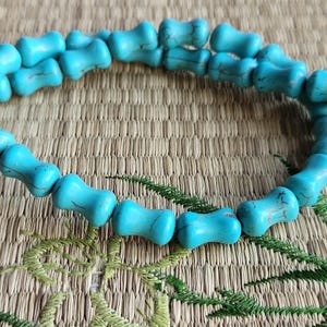 Howlite Türkis Bambus Perlen lose Stränge, Türkis Howlite Bambus Perlen Howlite Edelsteine, Howlite Türkis Bambus Perlen lose Stränge