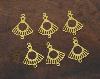 Raw Brass fan-shaped Filigree Jewelry Connectors Setting,Connector Findings,Filigree Findings,Flower Filigree,filigree stamping