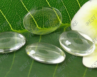 50 pcs 13x18mm Oval Clear Glass Cabochons, no textile, transparent, jewelry Cabochons finding beads