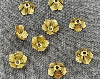 11.5 mm Raw Brass flower beads cap,Spacer Bead Caps , Connector Finding,Flower Findings,Earring Connector,filigree stamping