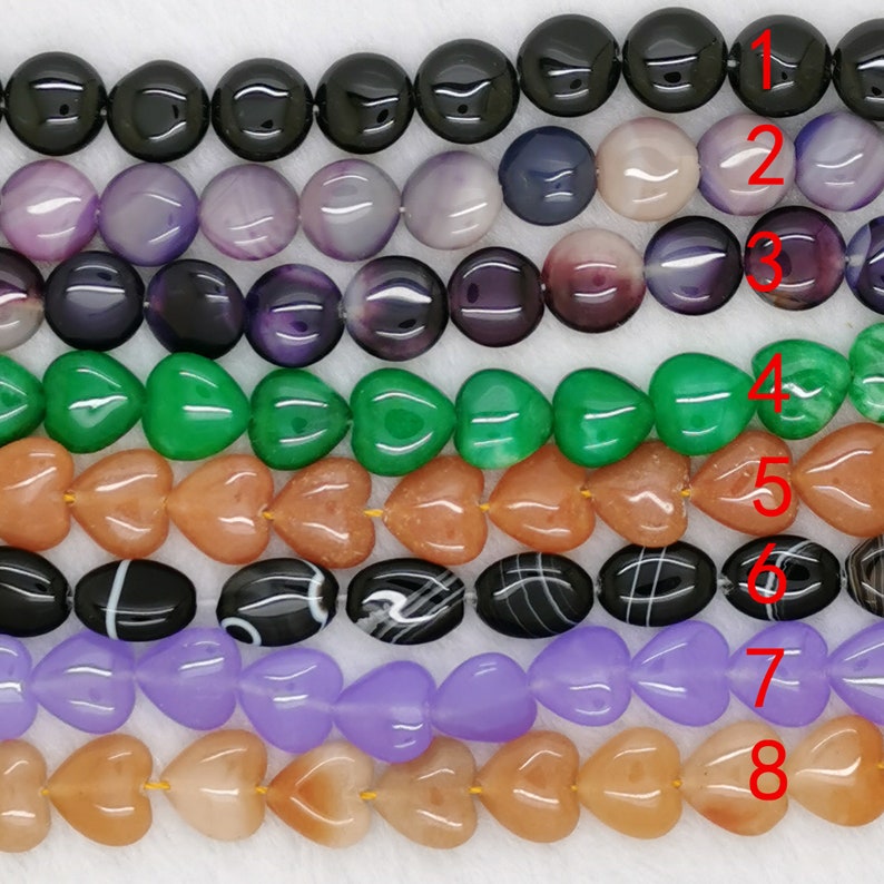 Green Heart jade stone strand,purple agate coin bead,black agate coin bead for making jewelry,gemstone beads, full one strand image 2