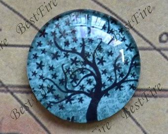 10mm,12mm,14mm,16mm,18mm,20mm,25mm,30mm Round Tree Photo Glass Cabochons ,Glass Cabochons finding beads,Photo Glass Cabochons Tree