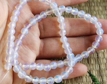 Faceted Opalite Round Bead Strand, 5.76mm, 14.2 Inch