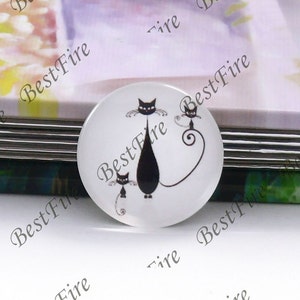 10mm,12mm,14mm,16mm,18mm,20mm,25mm,30mm Round Glass Cabochons Sketch Cats,jewelry Cabochons finding beads,Glass Cabochons,cat