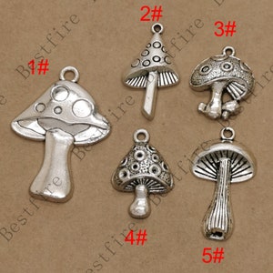 Charms Mushroom Pendant silver Tone, Silver tone Mushroom Pendant Charms Findings pendant,jewelry pendant finding