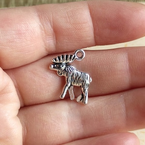 Silver tone deer Charms, Silver tone Reindeer Deer Charms Christmas Charms,deer pendant charms