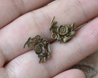 Bronze Tone Brass flower Filigree Jewelry Connectors Setting,Connector Findings,Filigree Findings,Flower Filigree