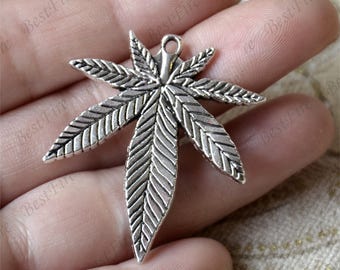 Charms Large Marijuana Leaf Pendant silver Tone, Pendant Charms Findings pendant,jewelry pendant finding