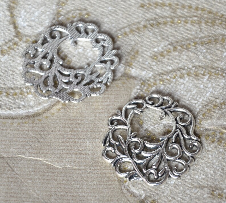 10PCS Antique silver tone Filigree Jewelry Connectors Etsy
