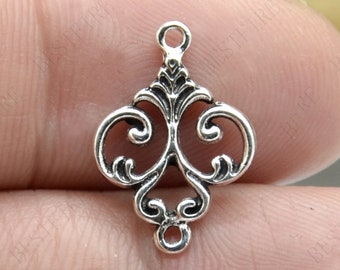 19*13MM Silver Tone Connector Lucky Flower jewelry findings,metal finding,pendant beads,two holes Charms