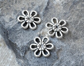 12MM Silver Tone Flower Connector, jewelry findings,Flower charm,Flower pendant