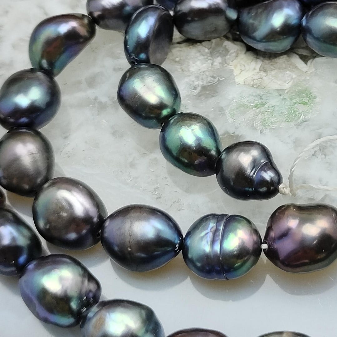 Rice Baroque Nugget Pearl Beads,black Freshwater Irregular Pearl Strand ...
