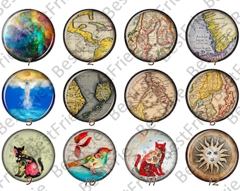 Photo Glass Cabochons, Jewelry Making, Round Beads (10mm-30mm)