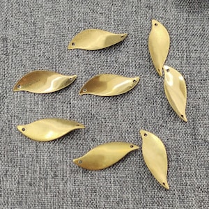 Raw Brass Wavy  Connector with 2 Hole - Raw Brass Connector Charms - Earring Charms Connector,earrings dangle findings