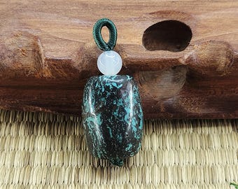 天然ターコイズバレルビーズペンダント（15.5 x 21 mm） - Etsy 日本