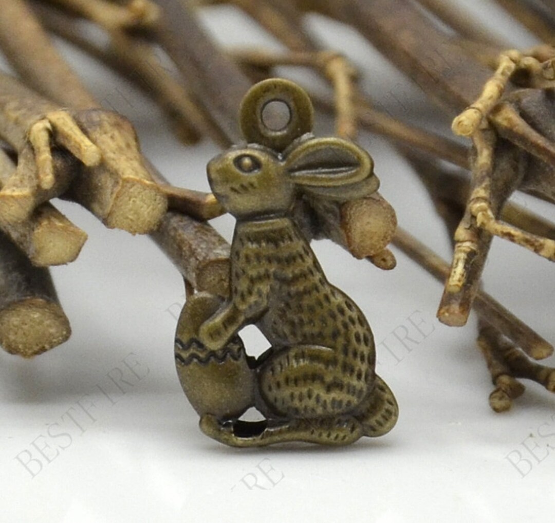 Bronze Tone Brass Rabbit Pendants Filigree Jewelry Connectors Etsy