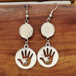 Neue Stil Platin Ton Ohrhaken Mit runden Cabochon Pad,Ohrring Fassung,Ohrring Ohrhaken,Ohrhaken