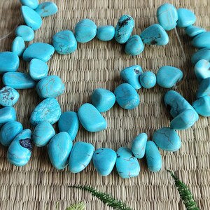 Turquoise Howlite drop nugget Freeform Loose Strand,turquoise Howlite Beads Gemstones, Turquoise Howlite Beads loose strands