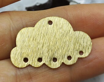 Rohes Messing strukturierte Wolke Ohrring Stecker - Schmuckherstellung Lieferungen