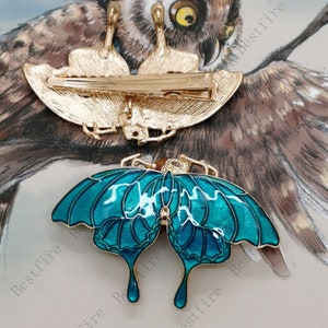 New style Enamel blue butterfly Gold Tone Hair Clips Filigree Floral Base, Hair Clip For Hair findings，hairpin finding